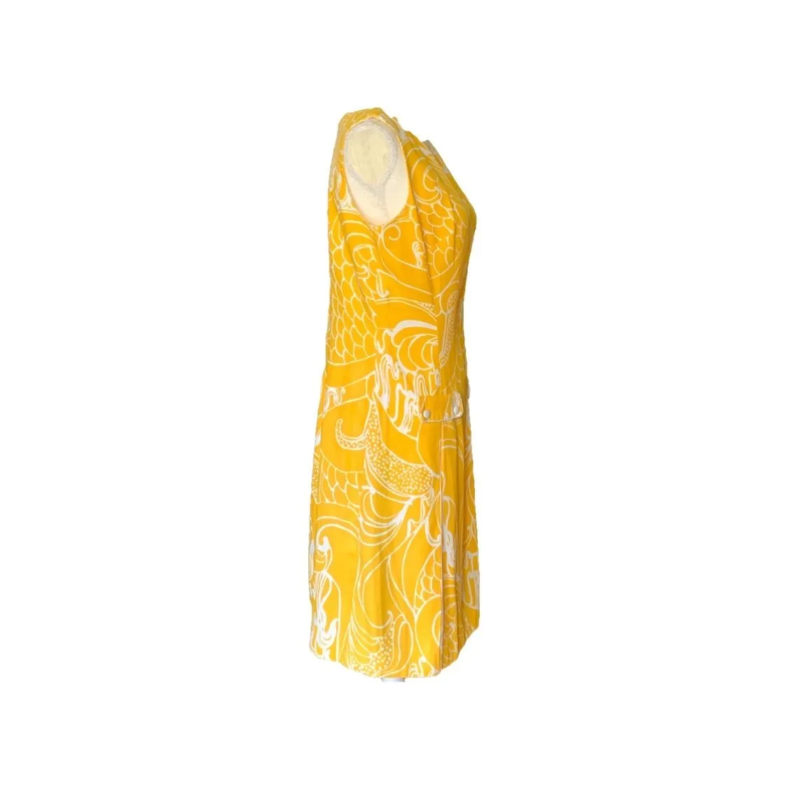 1950s Mod Dress with Yellow and White Two Tone Floral Design from Cover Girl Miami.