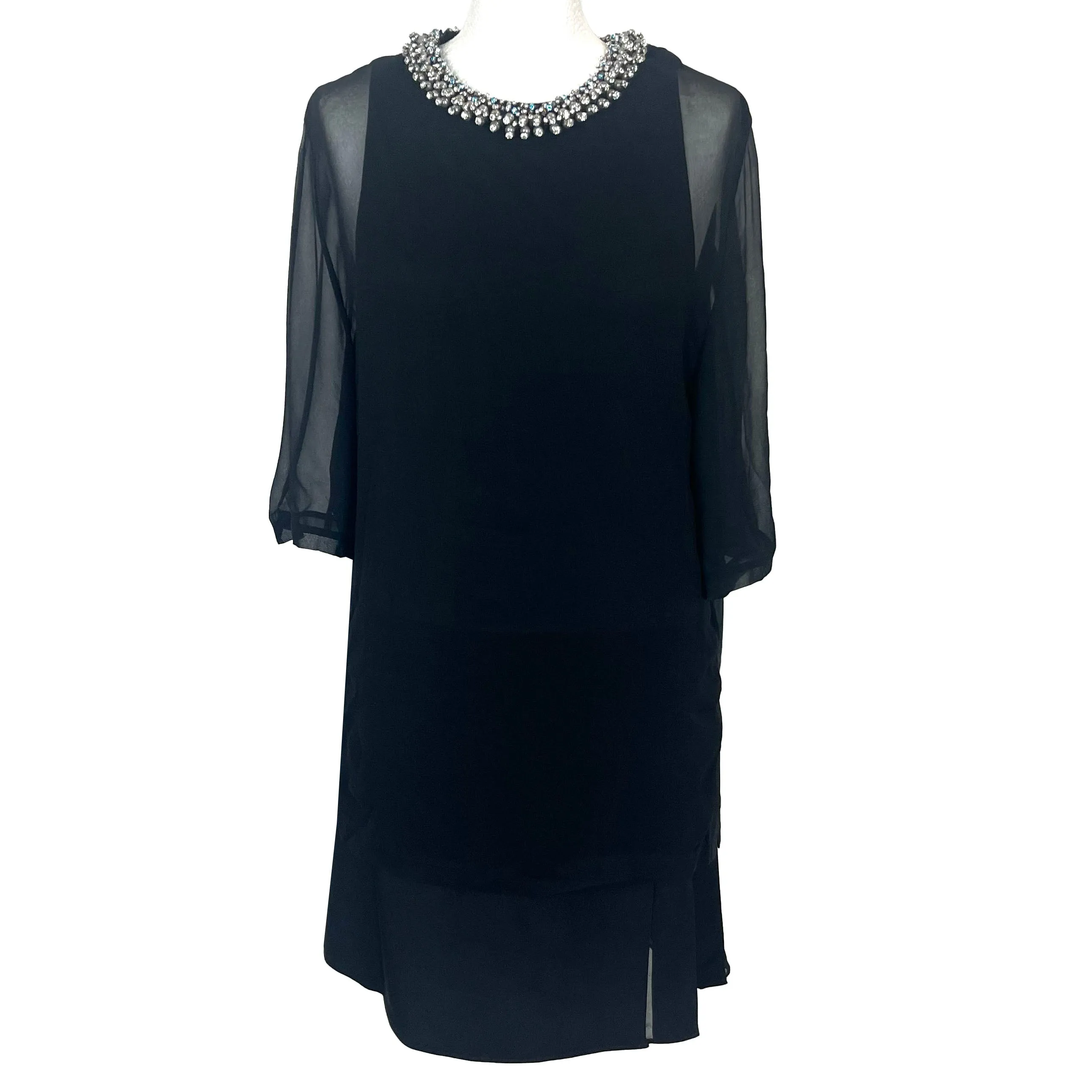 3.1 Phillip Lim Black Embellished Crepe Midi Dress M