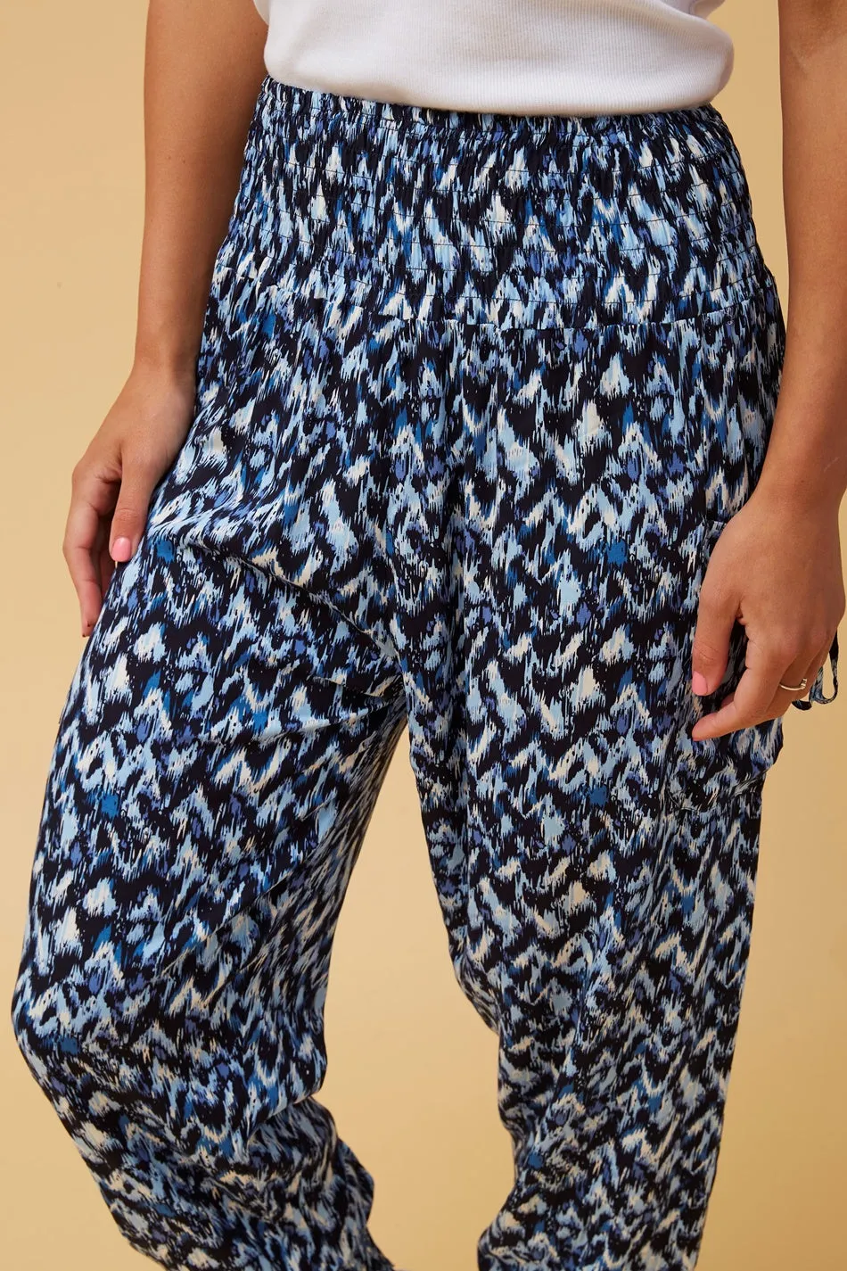 ABSTRACT PRINT BOHO HAREM PANTS