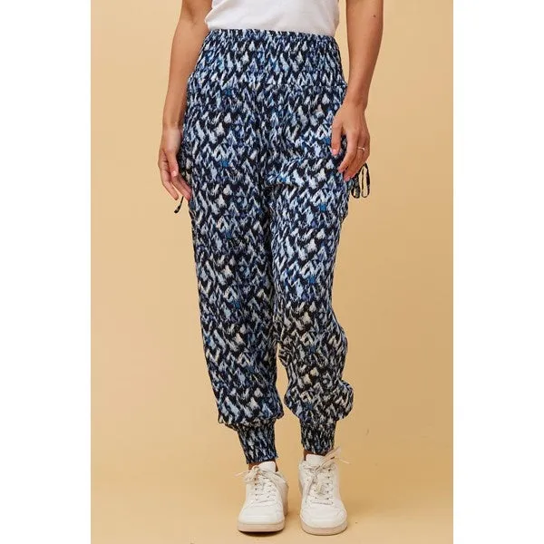 ABSTRACT PRINT BOHO HAREM PANTS