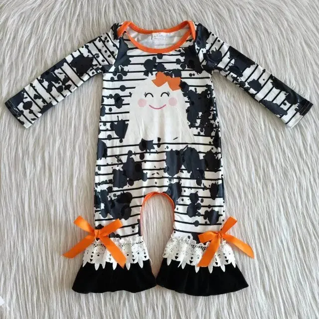 Baby Romper - Girls Applique - Halloween Ghost Cutie