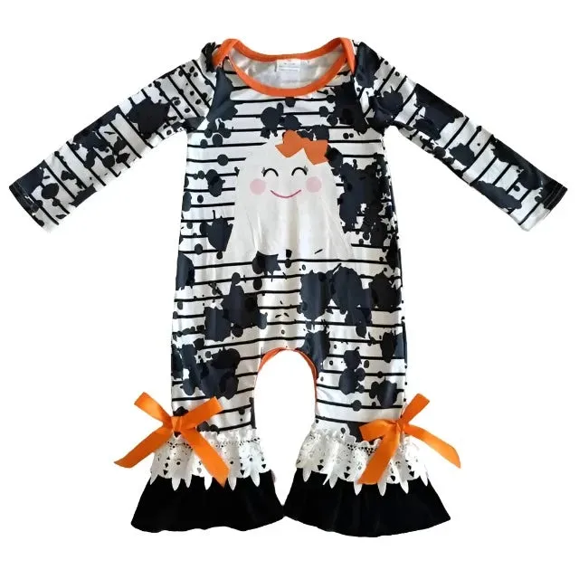 Baby Romper - Girls Applique - Halloween Ghost Cutie