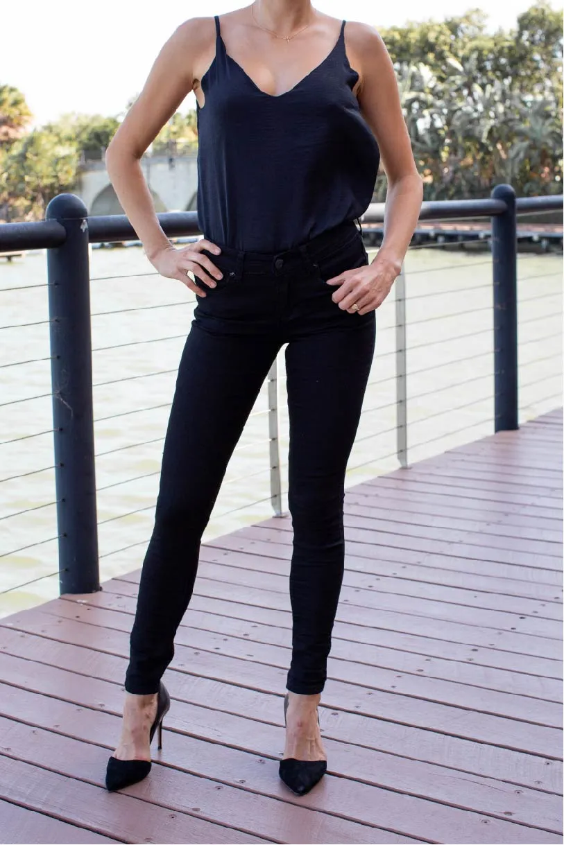 Basic Black Super Skinny Denim Stretch Pant