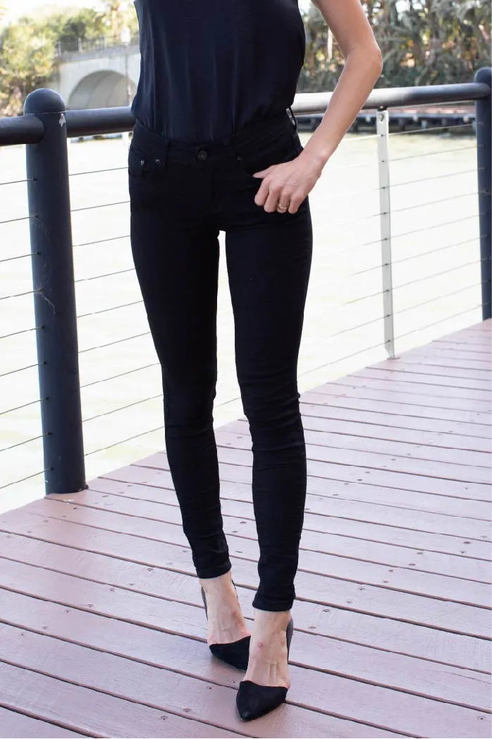 Basic Black Super Skinny Denim Stretch Pant