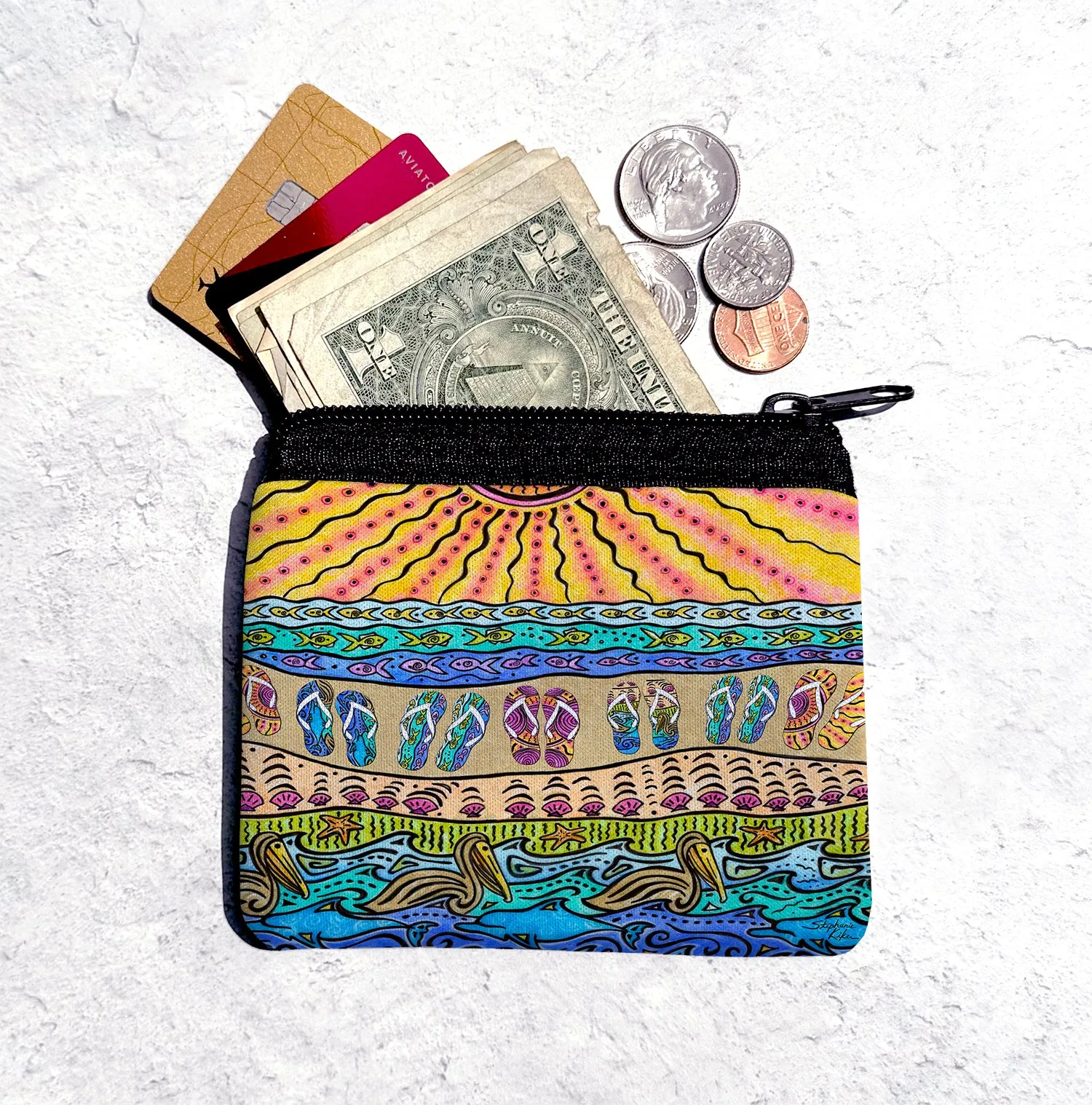 Beach Time Flip Flops Coin Bag