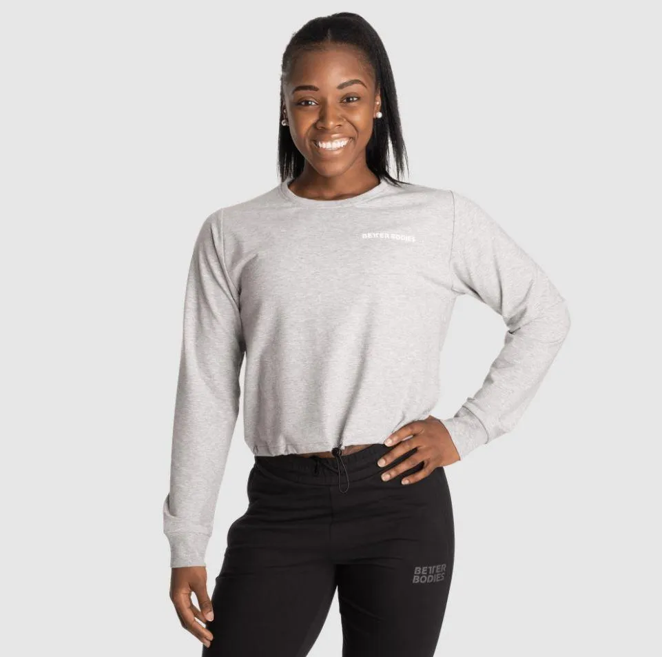 Better Bodies Empire Cropped Crew - Light Grey