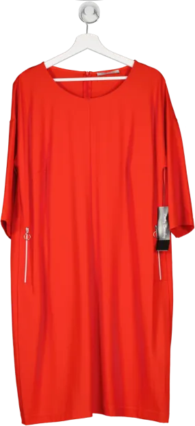 BETTY BARCLAY Red Zip Detail Midi Zip Detail Shift Dress BNWT UK 20