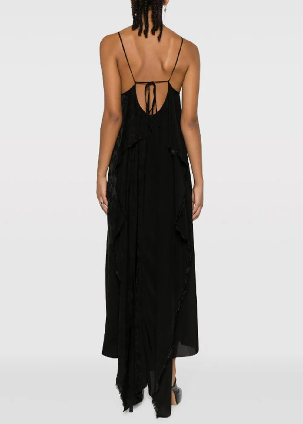 Black Adore Draped Midi Dress