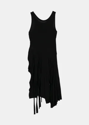 Black Asymmetric Midi Dress