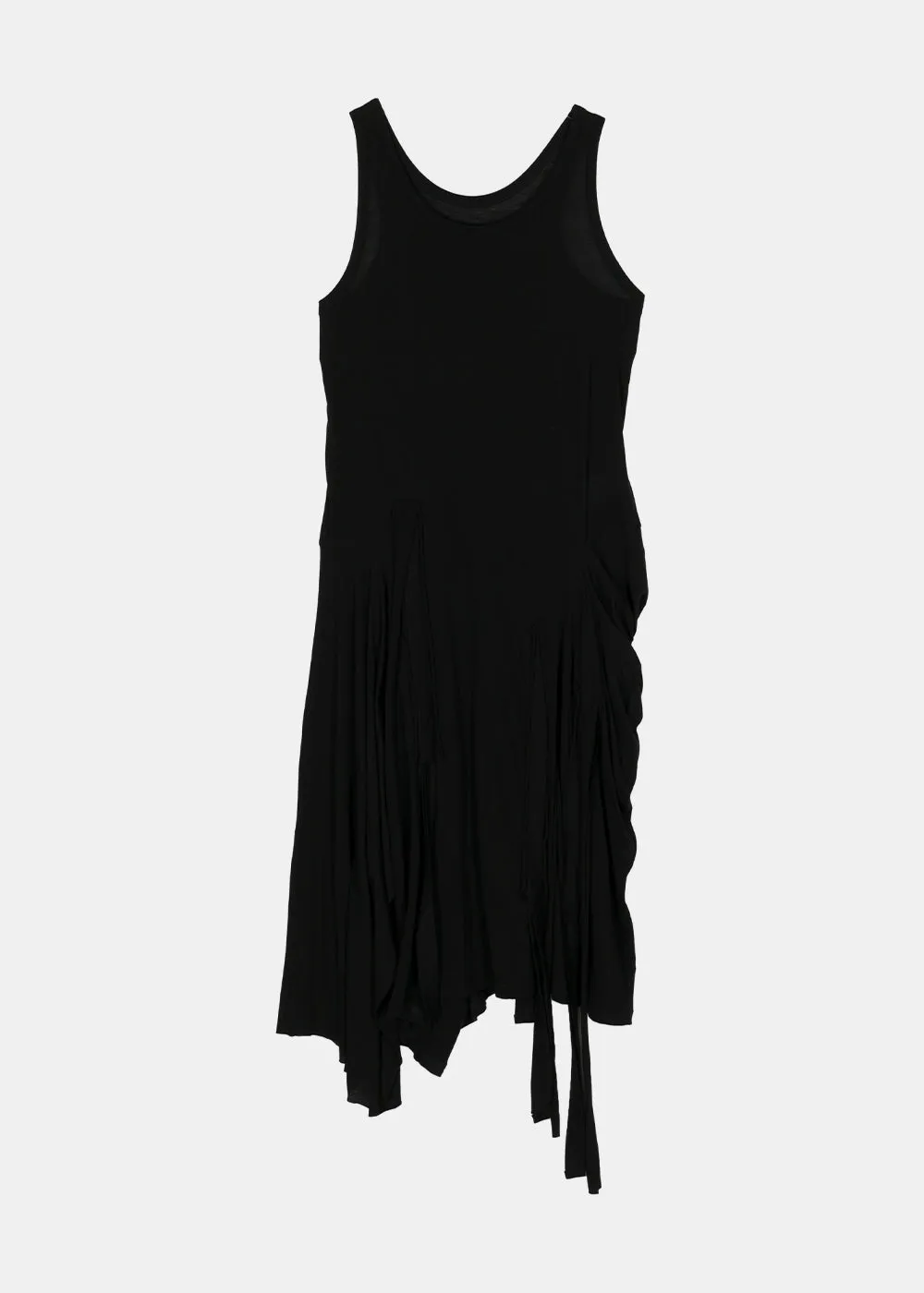 Black Asymmetric Midi Dress