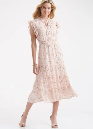 Charlie Paige Woven Flower Dress - Peach