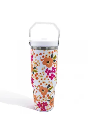 Floral 30oz Flip Straw Tumbler