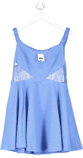 Free People Blue Brooklyn Mini Dress UK XL