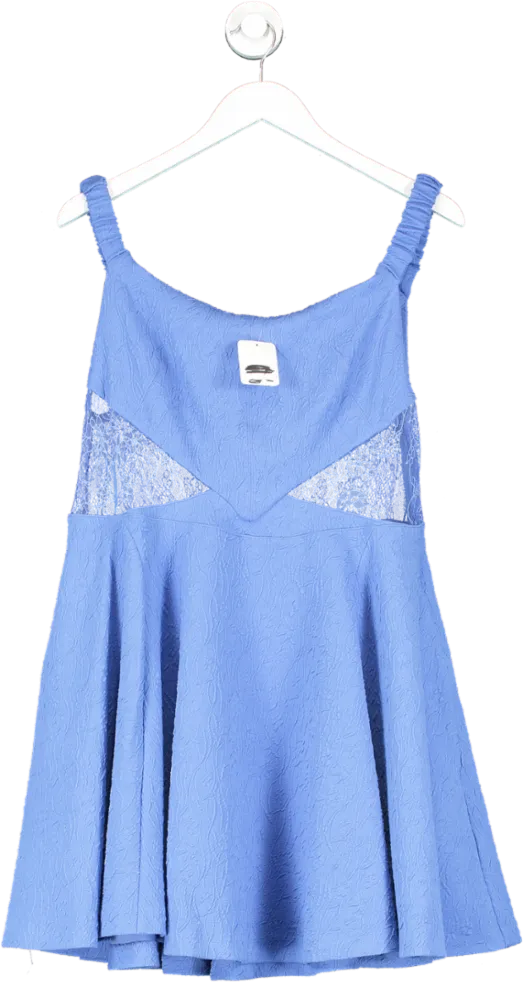 Free People Blue Brooklyn Mini Dress UK XL