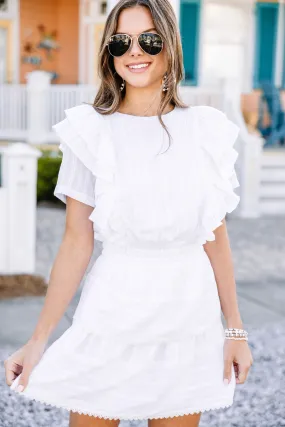 Going To Plan White Ruffled Dress