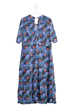 HOPE & IVY Val Midi Dress Blue Multi UK 24