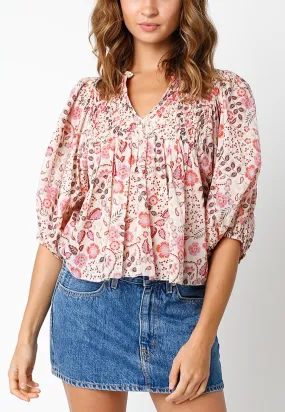 Jennifer Floral Split Neck Top