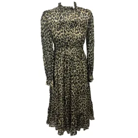 Kate Spade Silk Leopard Print Maxi Dress XXS