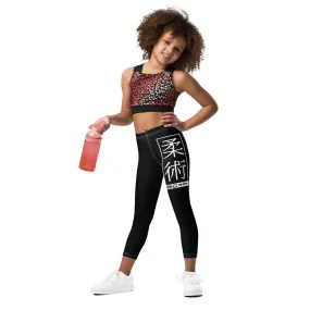 Kids' Girls Yoga Pants Workout Leggings Jiu-Jitsu 015 - Noir