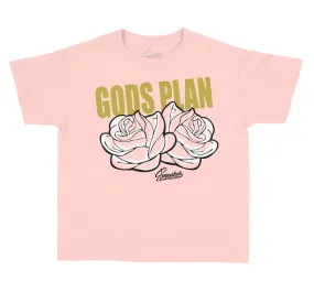 Kids Gold Hoops 6 Shirt - Gods Plan- Light Pink