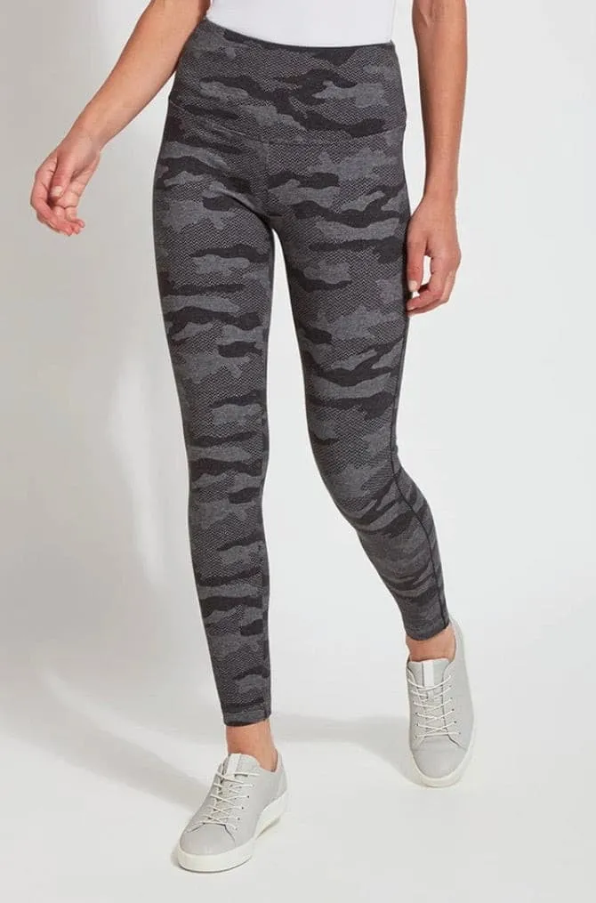 Lysse Cotton Jacquard Legging - Dark Heather Grey Camo