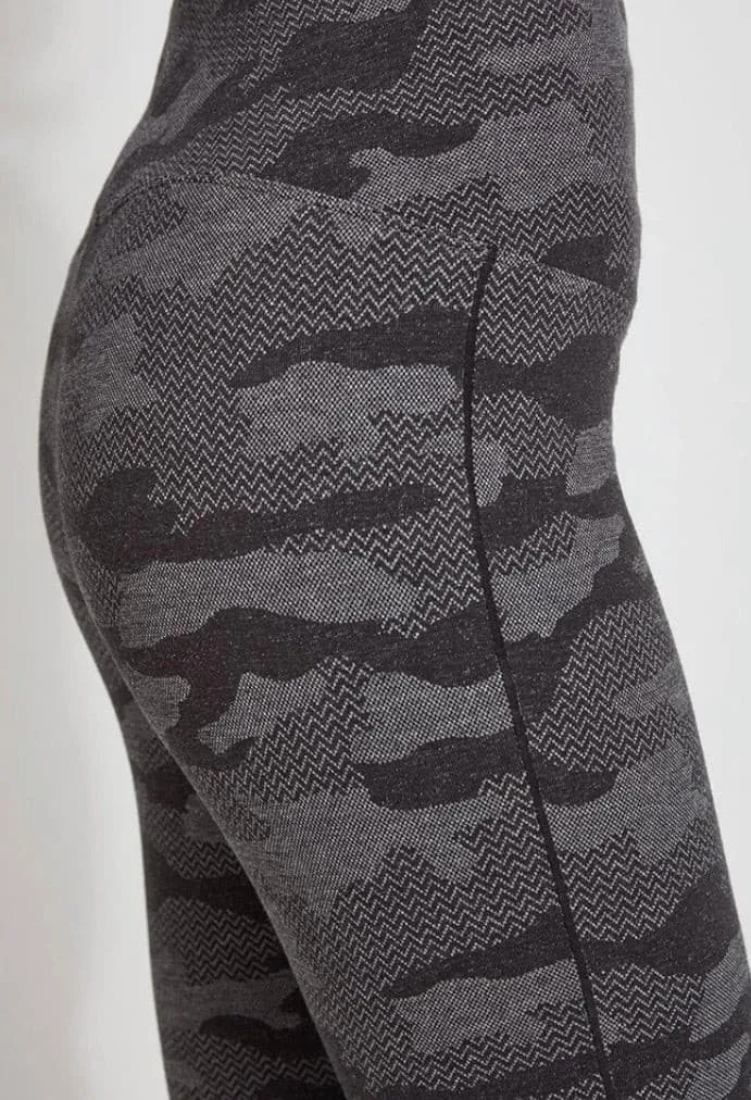 Lysse Cotton Jacquard Legging - Dark Heather Grey Camo