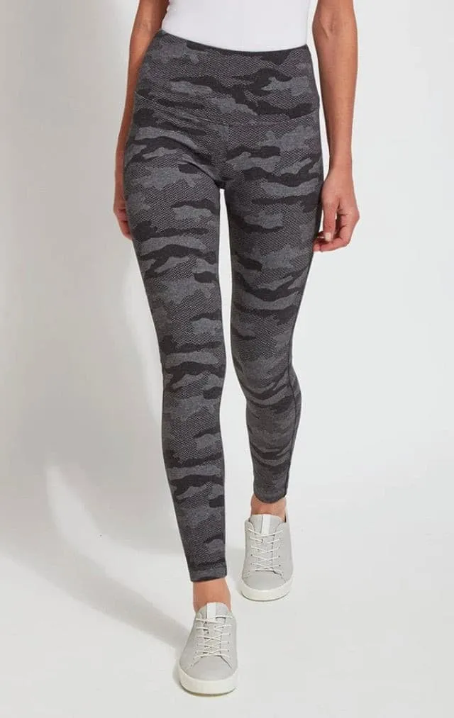 Lysse Cotton Jacquard Legging - Dark Heather Grey Camo