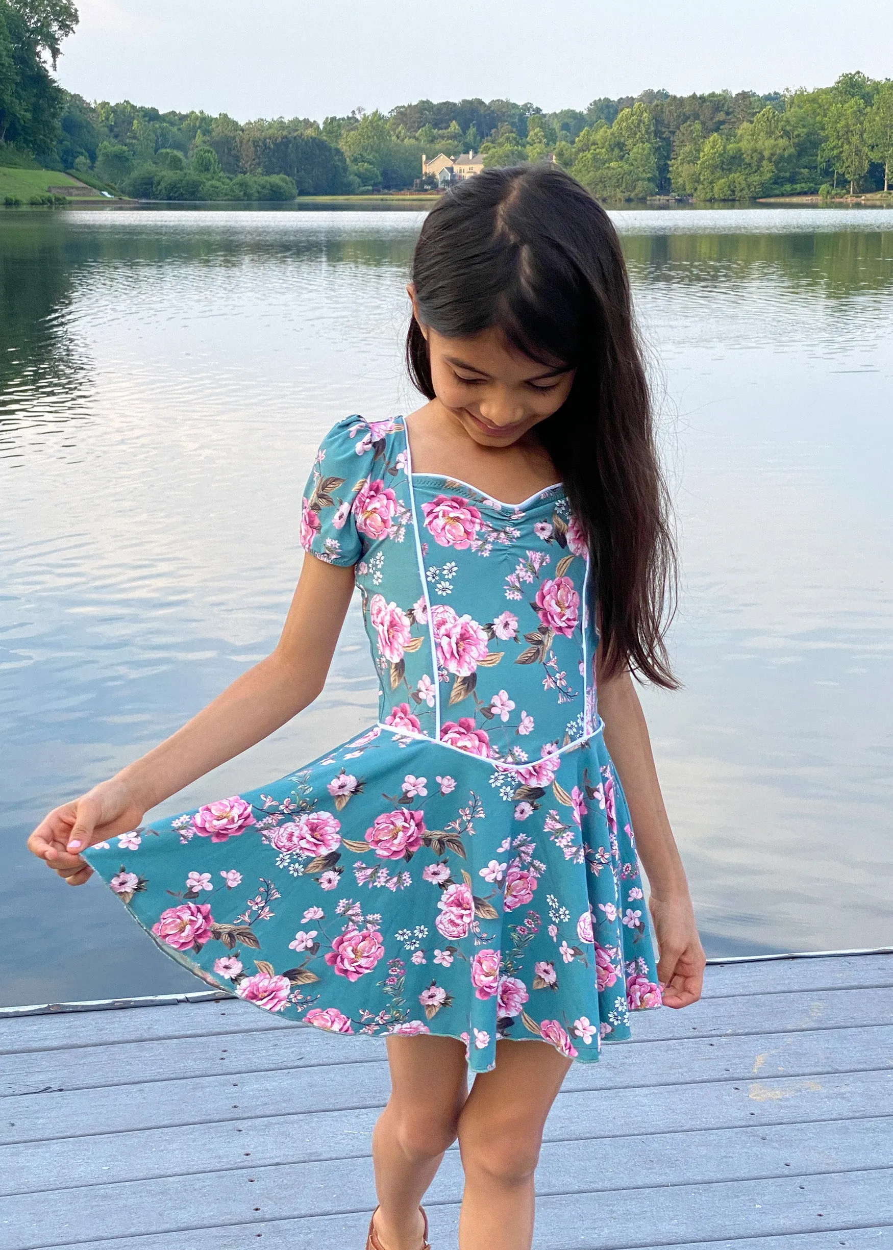 princess swim dress in bella rose