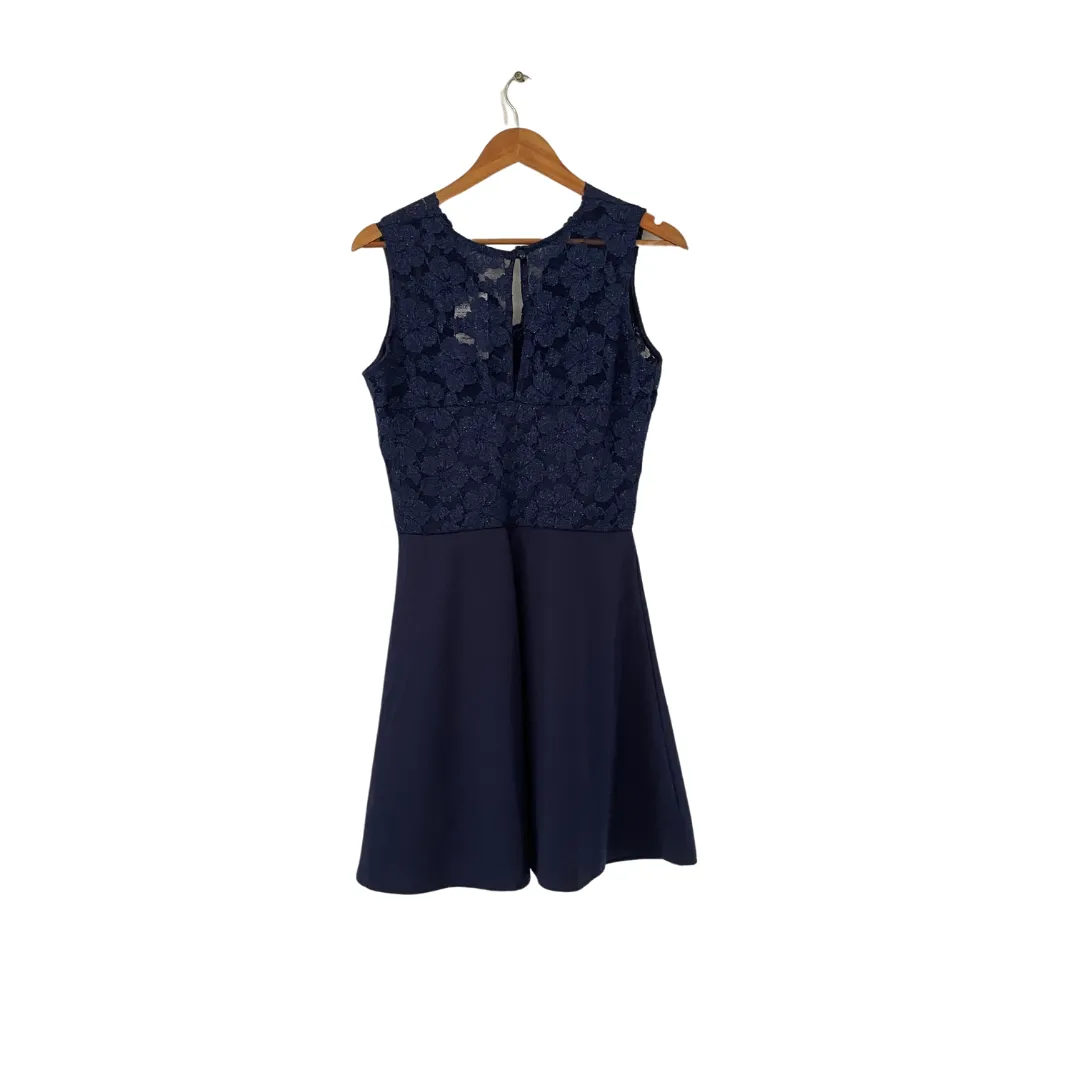 Quiz Navy Glitter Lace Dress | Brand New |