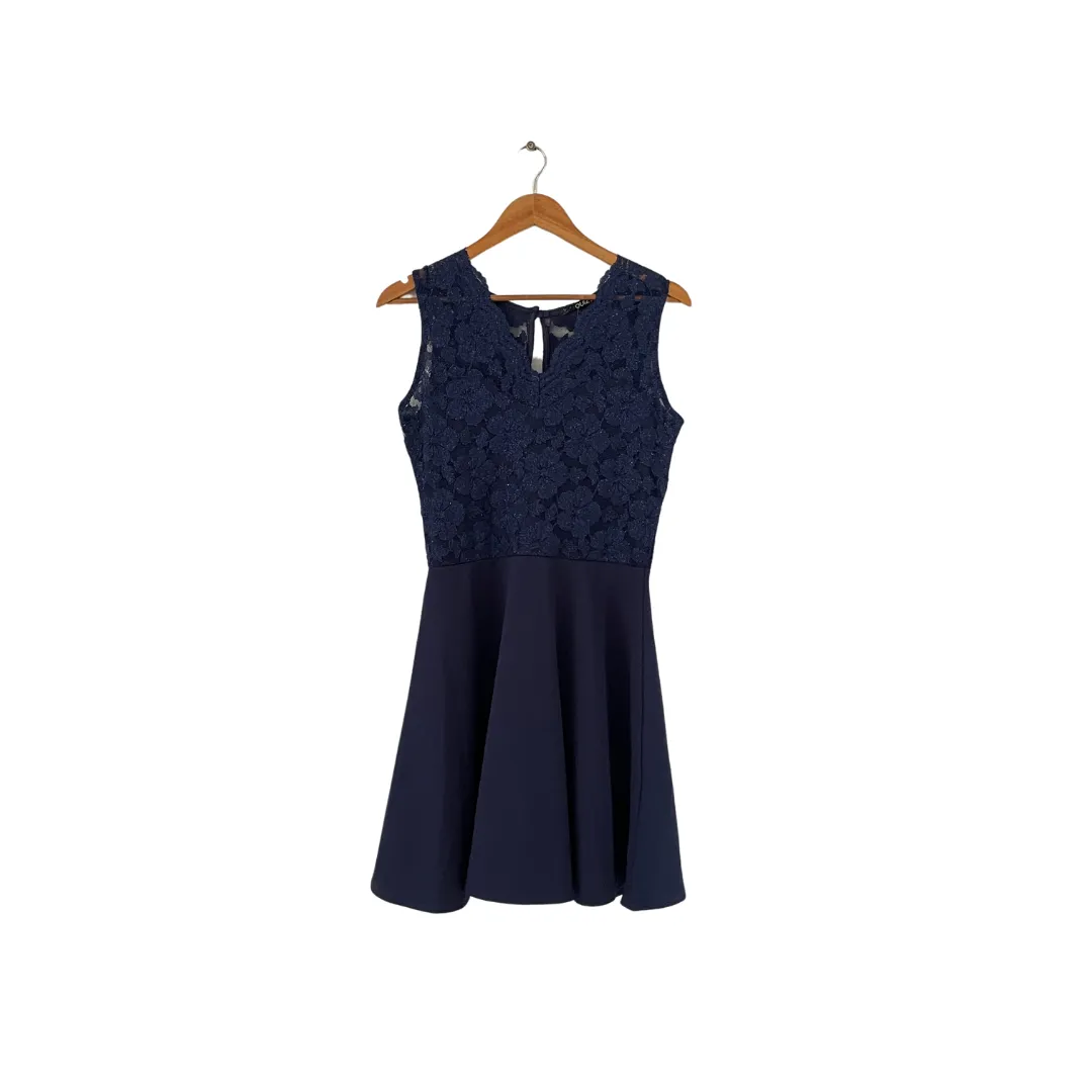 Quiz Navy Glitter Lace Dress | Brand New |