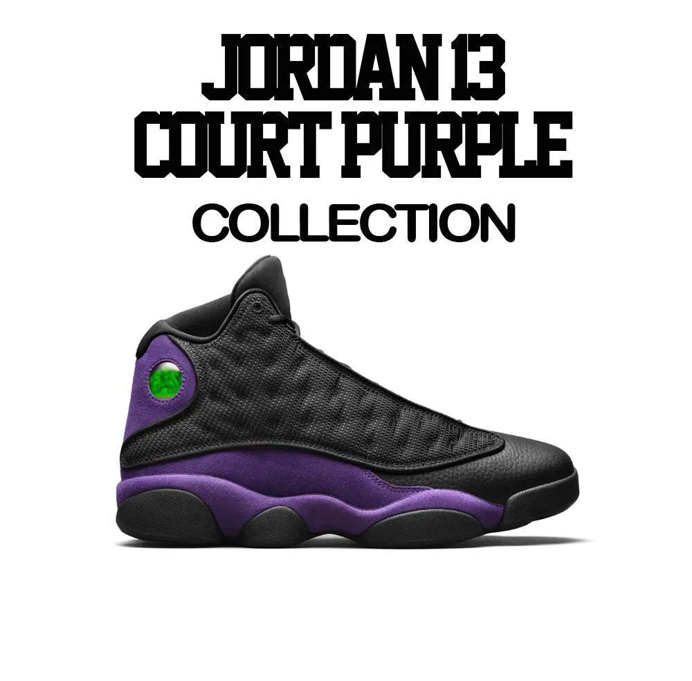 Retro 13 Court Purple Shirt - Love - Black