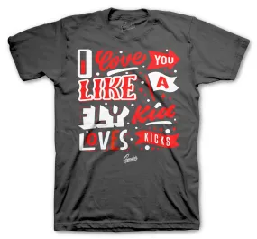 Retro 13 Red Flint Shirt - Love Kicks - Charcoal