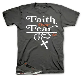 Retro 3 Fear Shirt - Faith Over Fear - Charcoal