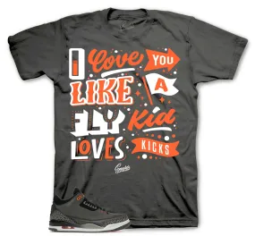 Retro 3 Fear Shirt - Love Kicks - Charcoal