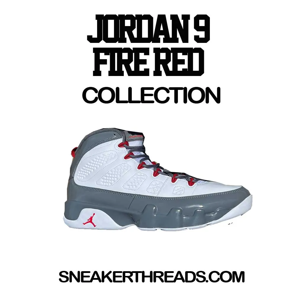 Retro 9 Fire Red Shirt - S9uce - Grey