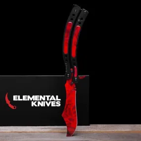 Ruby Folding Butterfly Knife