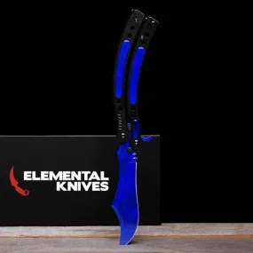 Sapphire Folding Butterfly Knife