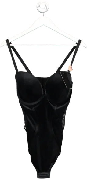 Scantilly Black Icon Plunge Strapless Padded Bodysuit UK 32G