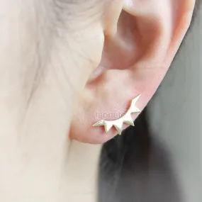 Starburst Ear Climber, pin earrings