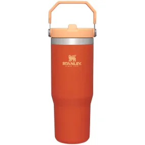 The 30oz IceFlow Flip Straw Tumbler in Tiger Lily