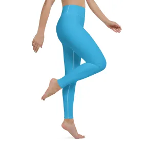 Urban Chic: Women's Solid Color Yoga Pants Leggings - Cyan