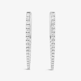 'V' 1 Eternity 0.50CT Hoop Earrings