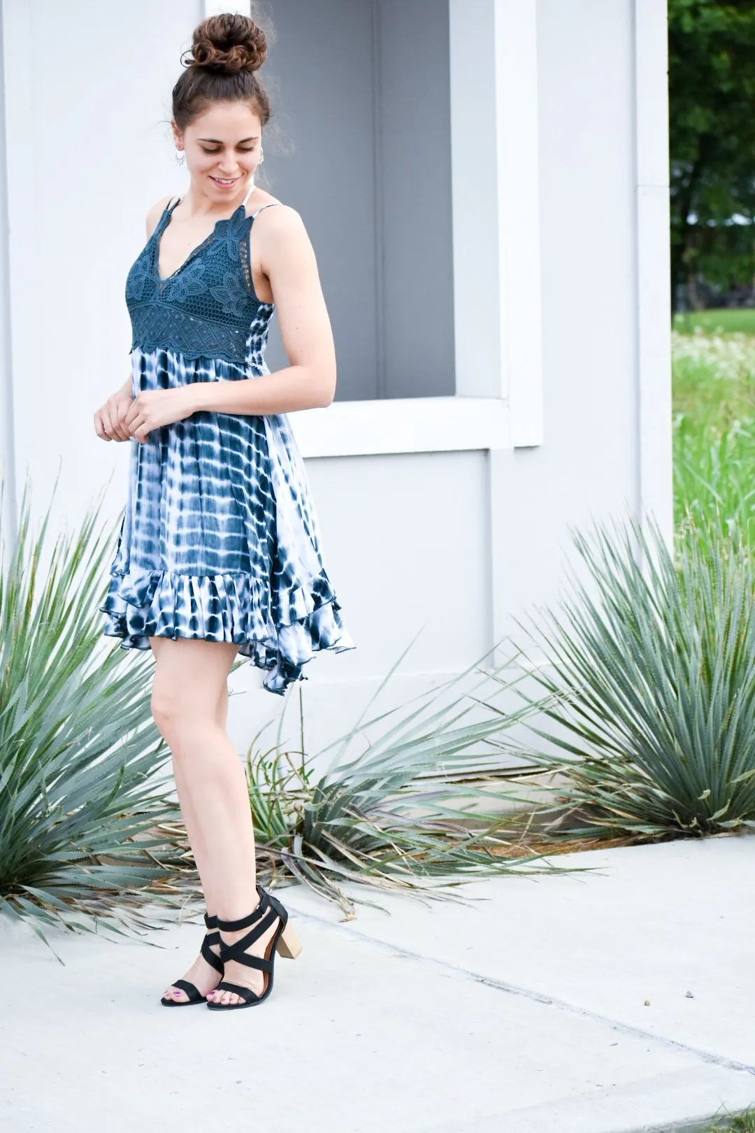 Victory Dark Teal Tie Dye Swing Dress