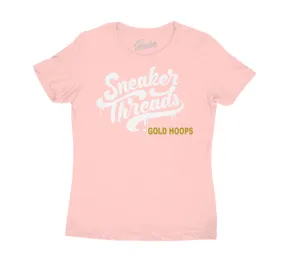 Womens Gold Hoops 6 Shirt - ST Drip -Light Pink