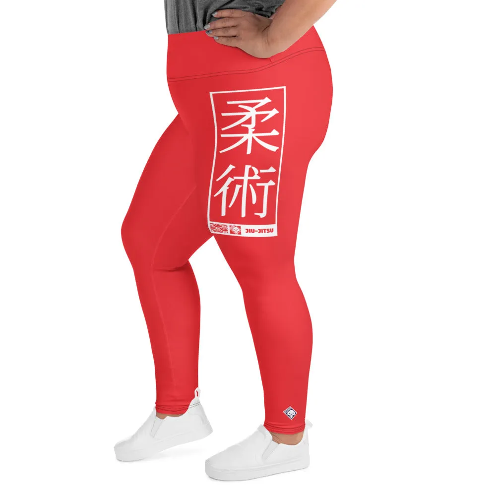 Women's Plus Size Yoga Pants Workout Leggings For Jiu Jitsu 001 - Scarlet