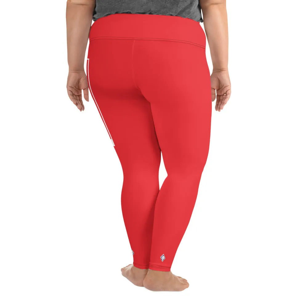 Women's Plus Size Yoga Pants Workout Leggings For Jiu Jitsu 001 - Scarlet